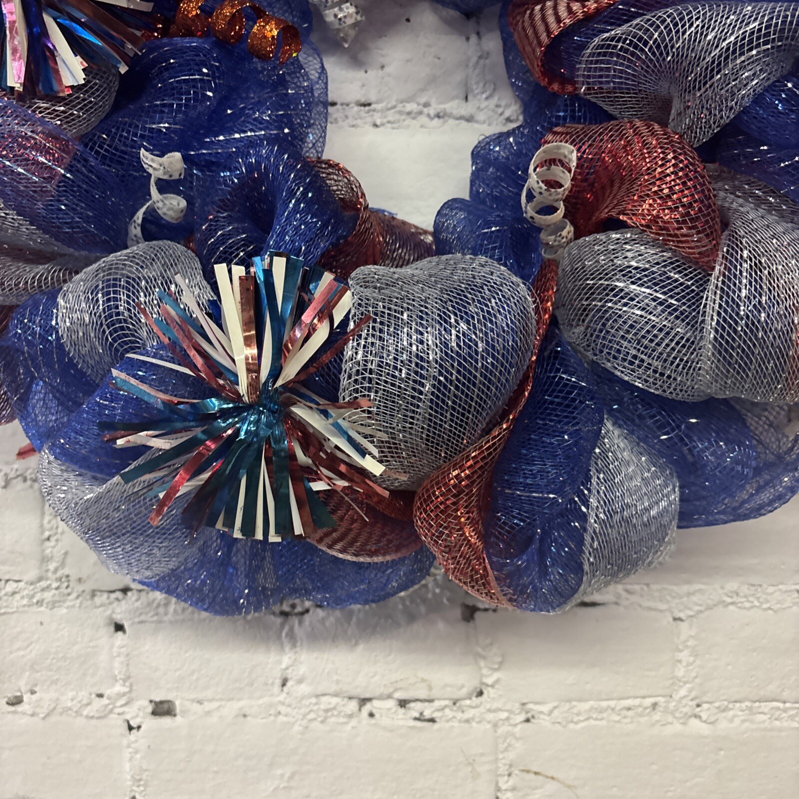 VTG Patriotic Wreath Independence Day 4th Of July Red White Blue 250 Years