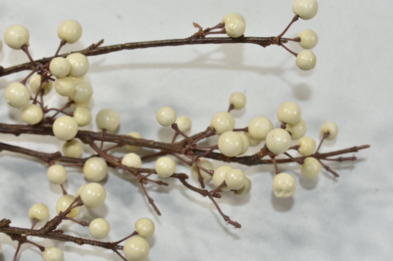 Pottery Barn Set of 3 Faux Berry Branch White Ivory 32″ Artificial Flower Stems