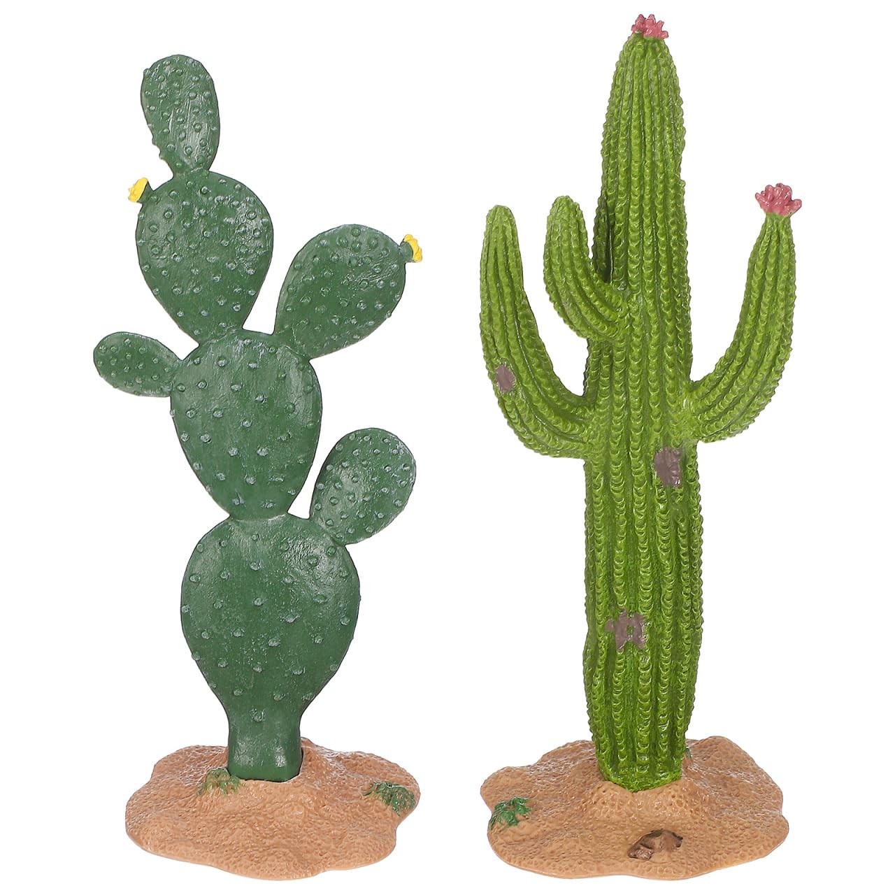Cactus Figurine Simulated Cactus Adornments 2 Pack Lifelike Desktop Decor 5.7…
