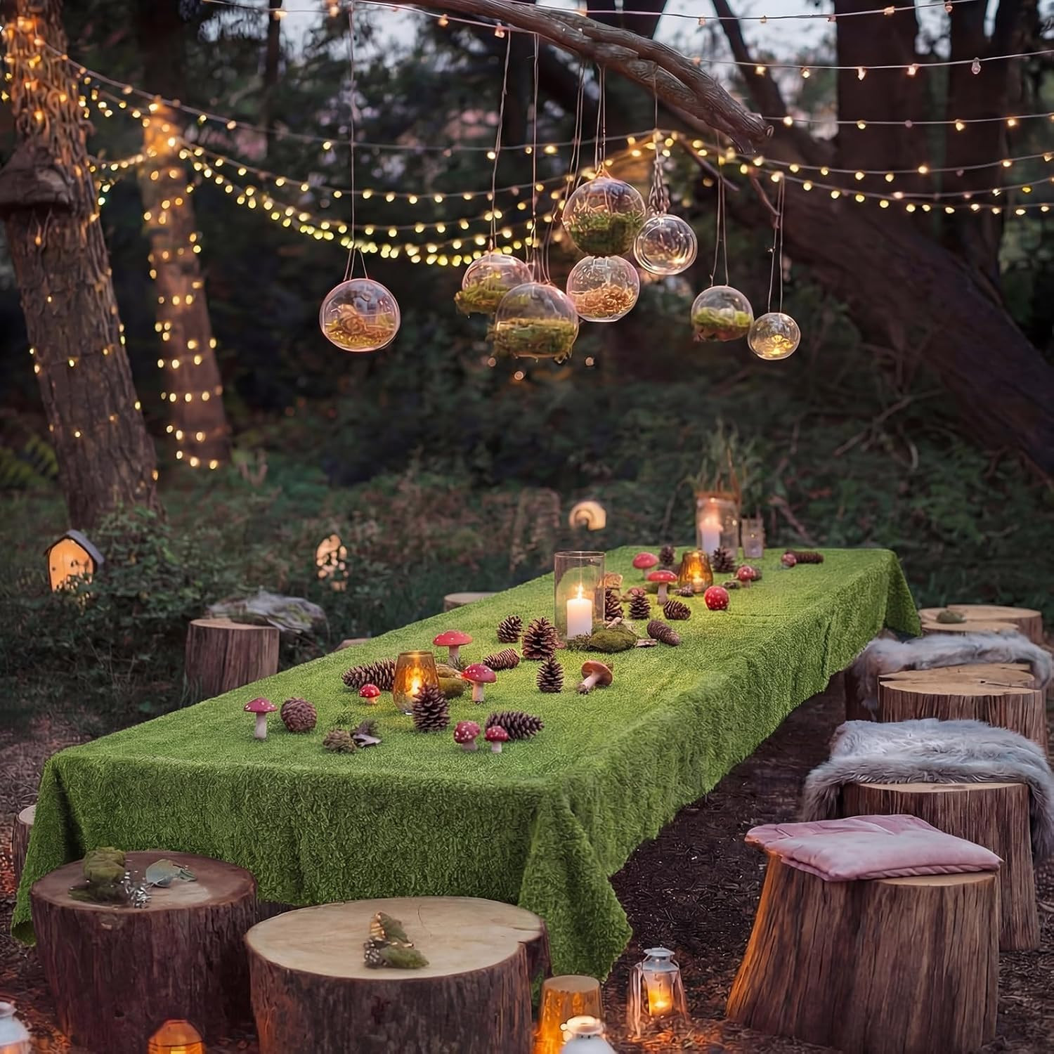 Enchanted Forest Decorations 61×36 Inches Irregularly Artificial Dried Moss Tabl