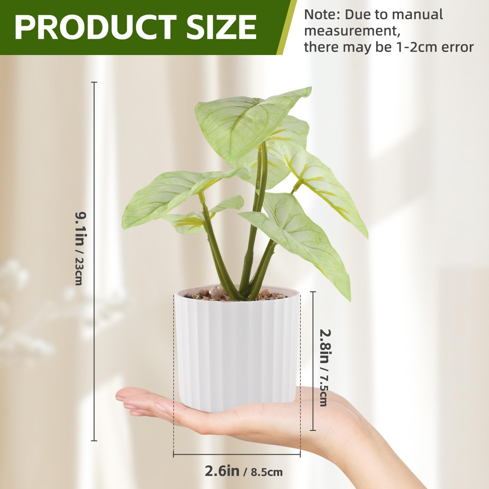 1pc Artificial Plant Faux Greenery Leaf Small Potted Realistic Fake Plants fo…