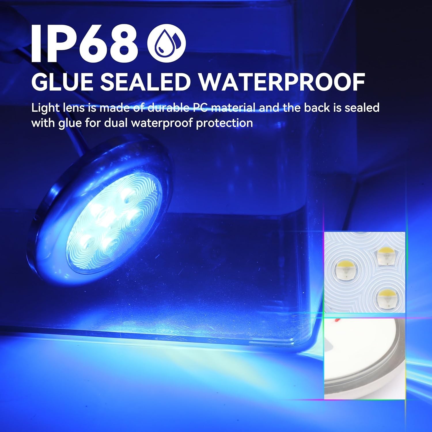 3Inch RGBW Boat Courtesy Lights IP68 Waterproof Marine LED Lights Stainless Stee