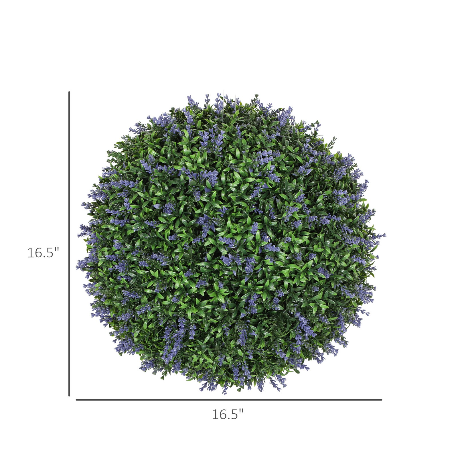 Set of 2 Artificial Plant Topiary Balls, 16.5 Inch UV-protected for Home Office