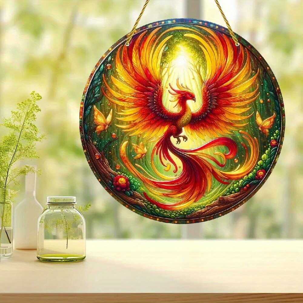 Bathing Fire Phoenix Acrylic Hanging Decoration Home Decor Housewarming Gift