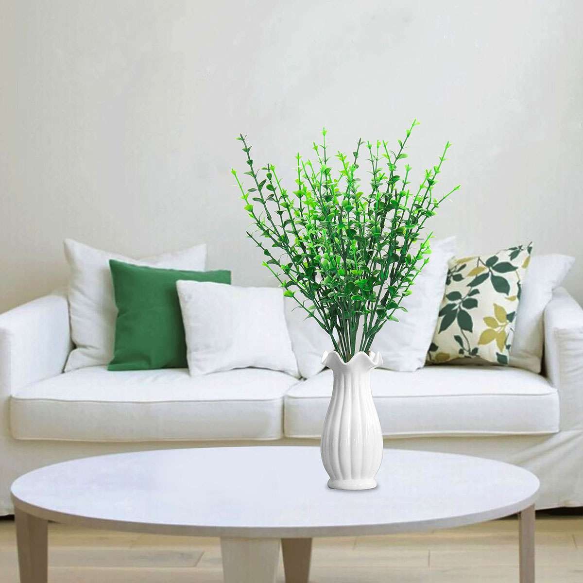 Artificial Eucalyptus Stems Fake Greenery Leaves Faux Plants Home Wedding Decor