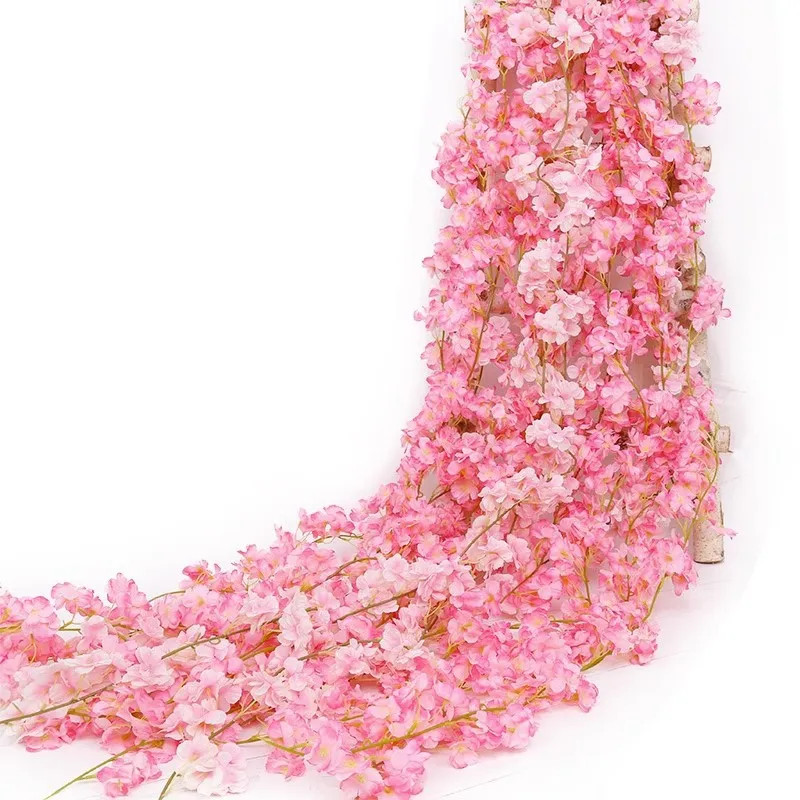 180CM Artificial Sakura Flowers Vine Wedding Garden Rose Arch Home Party Decorat