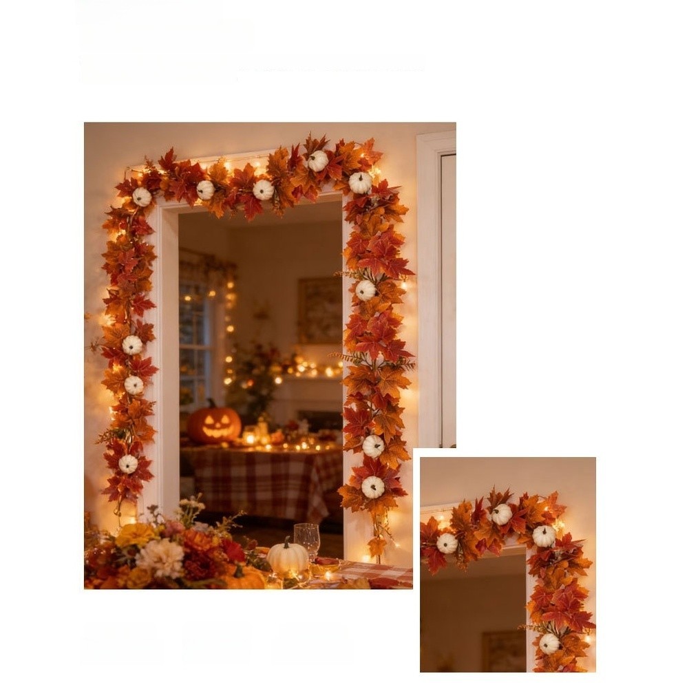 Silk Fabric Maple Leaf Vine Garland for Long-Lasting Autumn Seasonal Decor