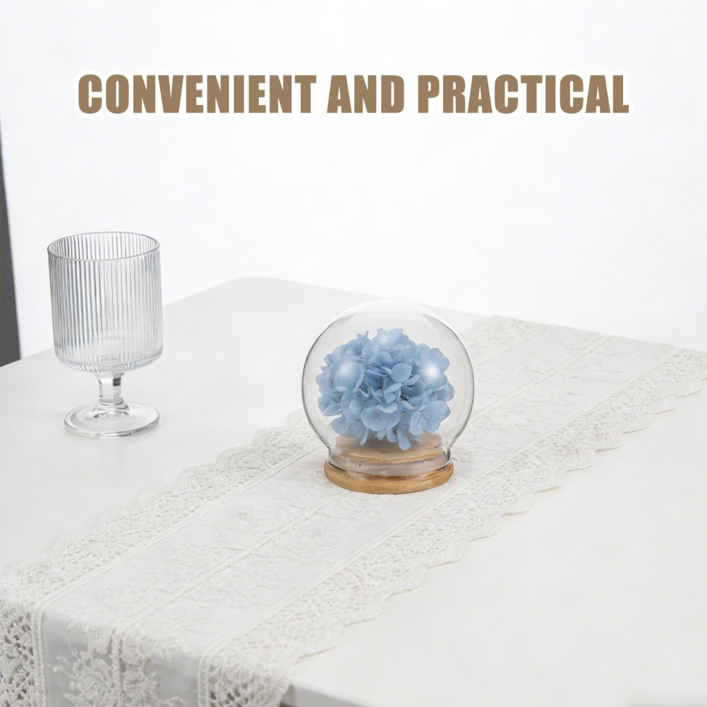2Pcs Clear Glass Dome Cloche Covers for Miniature Display and Dust Protection