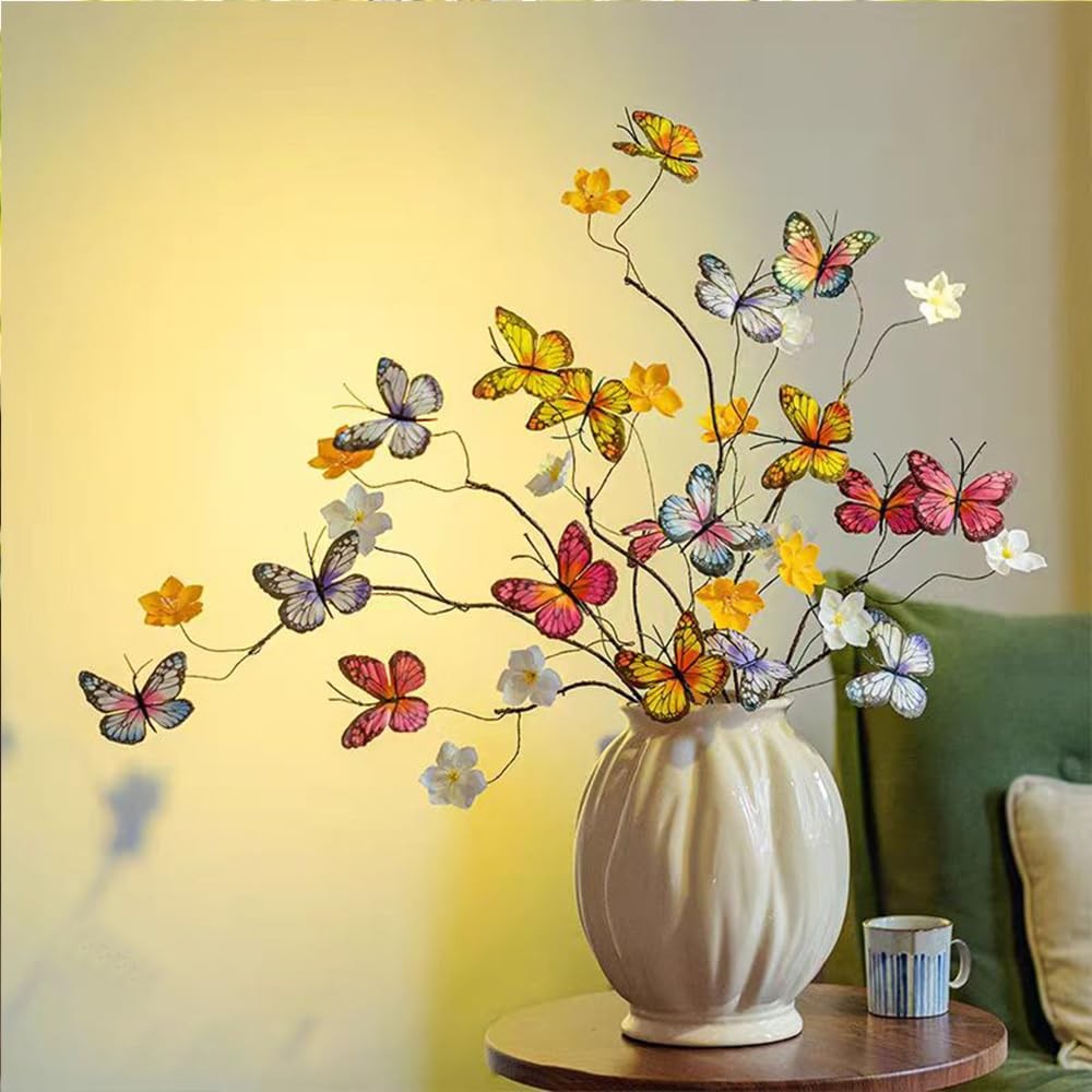 Artificial Butterfly Branche, Simulation Branch Stems with Fake Butterfly Flo…