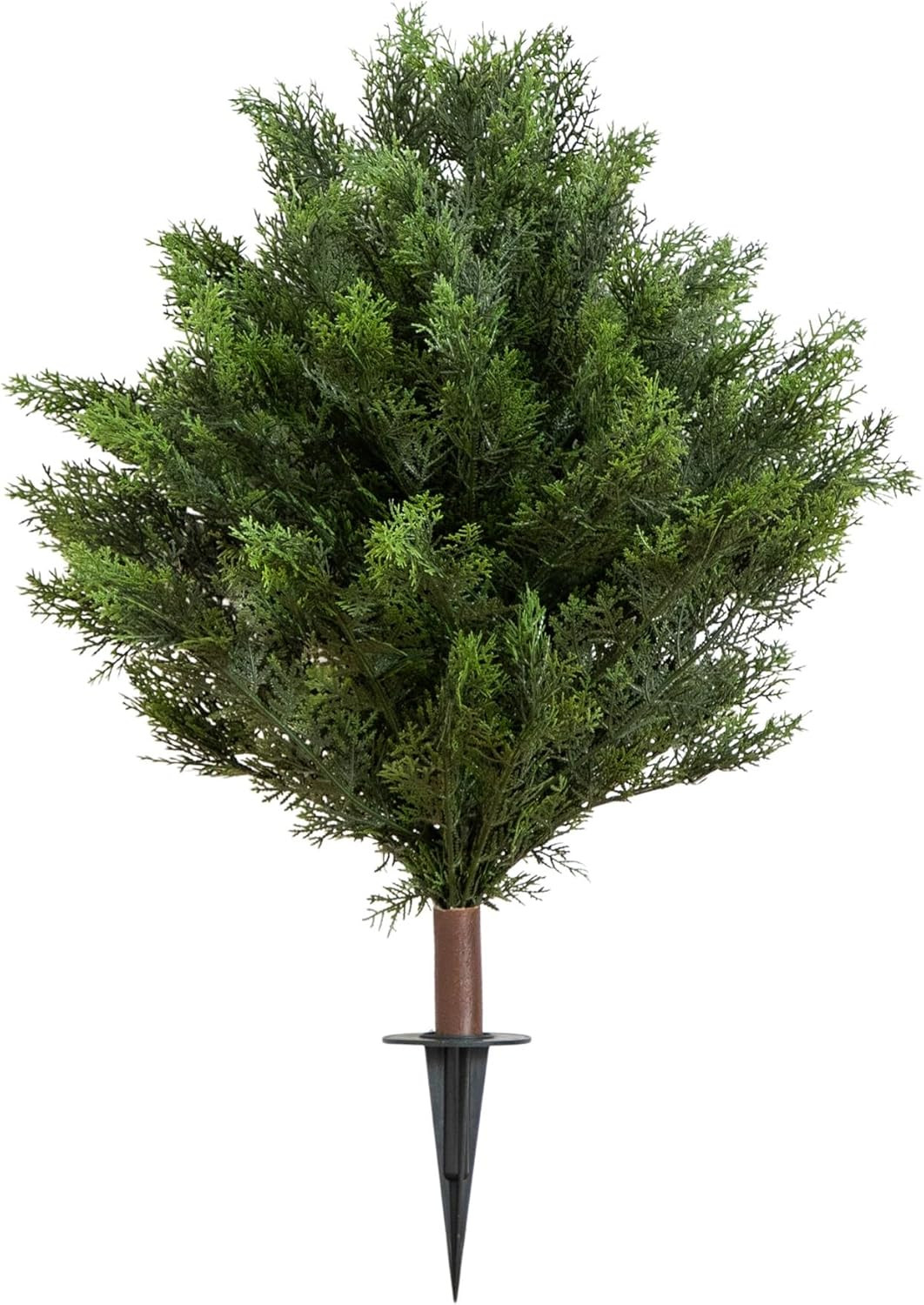 UV Resistant 3Ft Artificial Cedar Bush with Ground Stake for Indoor/Outdoor Use