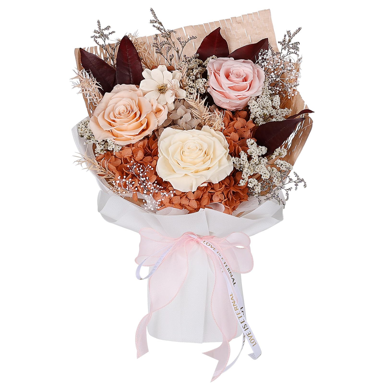 MAMAMIKO Pink Preserved Rose Bouquet