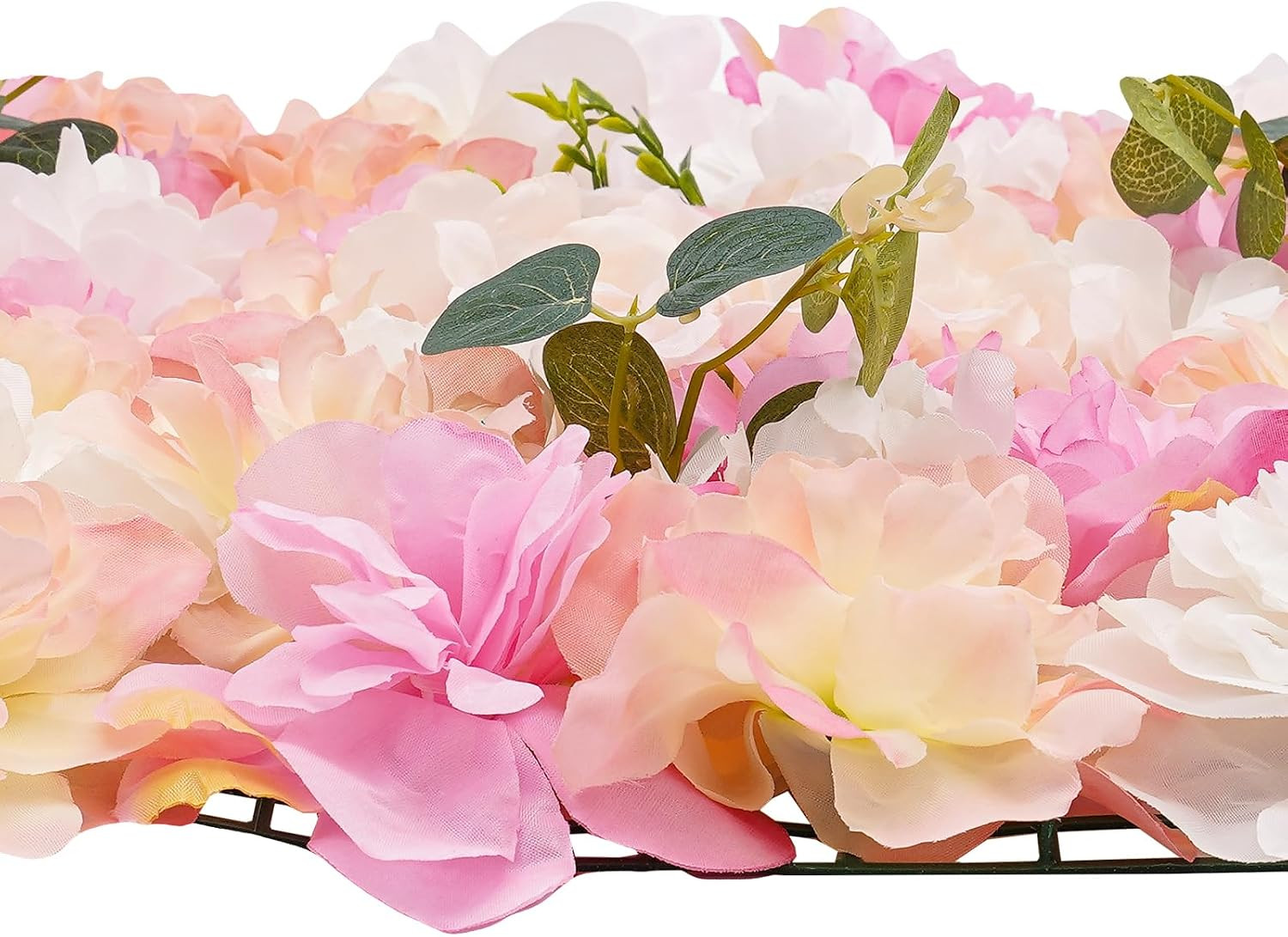 12Pcs 24″ X 16″ Artificial Flower Wall Panel Background,3D Pink Champagne Silk E
