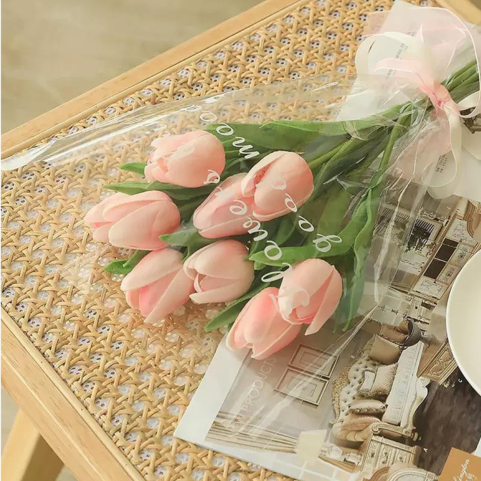Artificial Tulips 15 PCS 14″ Real Touch Silk Flowers Assorted Colors