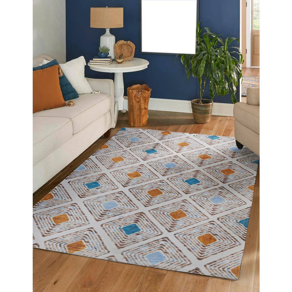 Harpe Faux Rabbit Ivory & Tan 5X7 Area Rug
