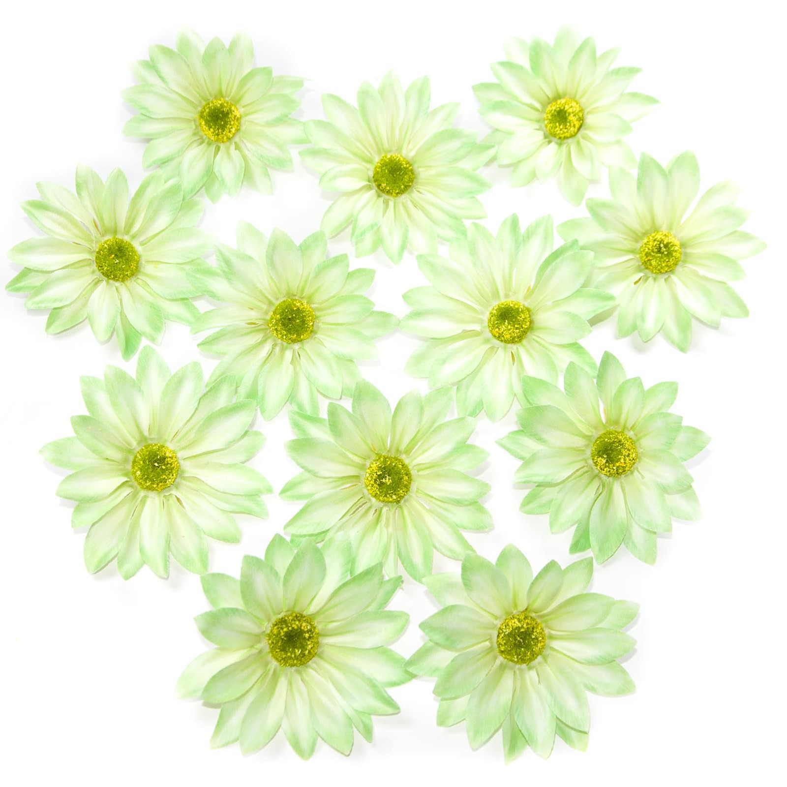 Green Artificial Daisy Flower Heads, 3.5 Inch Large Flower Heads for Crafts, …