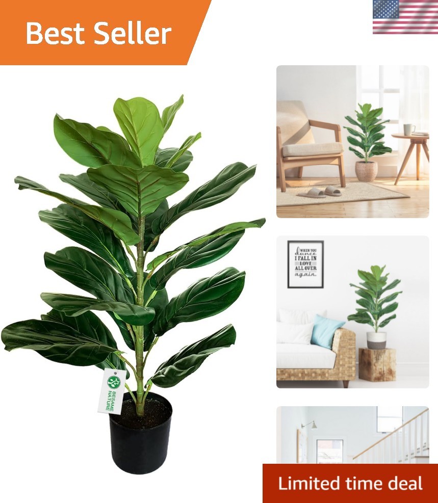 Beautifully Crafted 30″ Artificial Fiddle Leaf Fig – Perfect for Housewarming