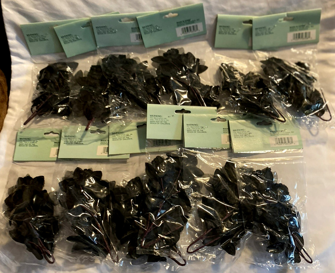 12 Black Floral Picks Halloween, Goth, Wedding, Black Tie Event 8″