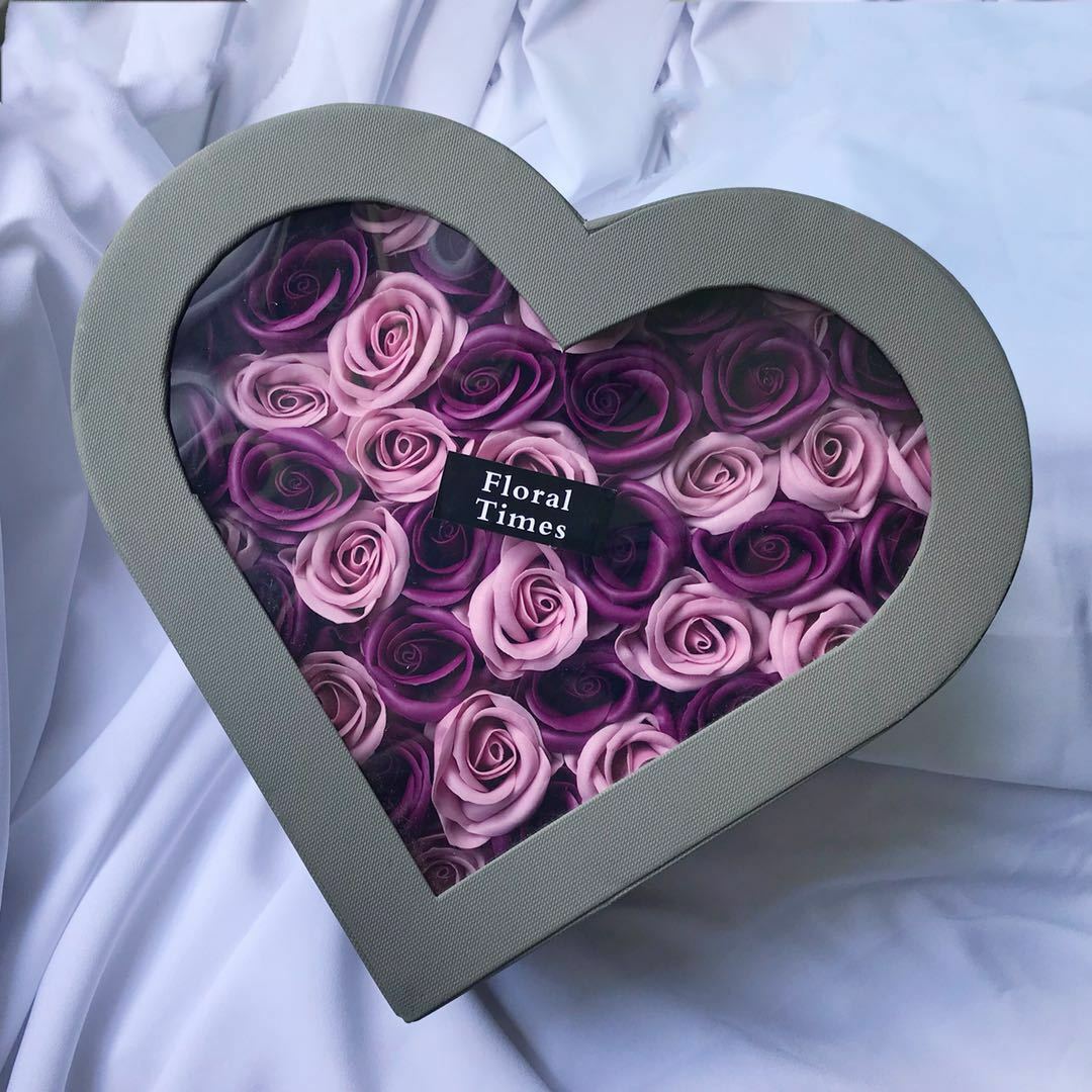 Valentine’s Day Gift for Girlfriend Wife Rose Soap Heart Shaped Box Anniversary