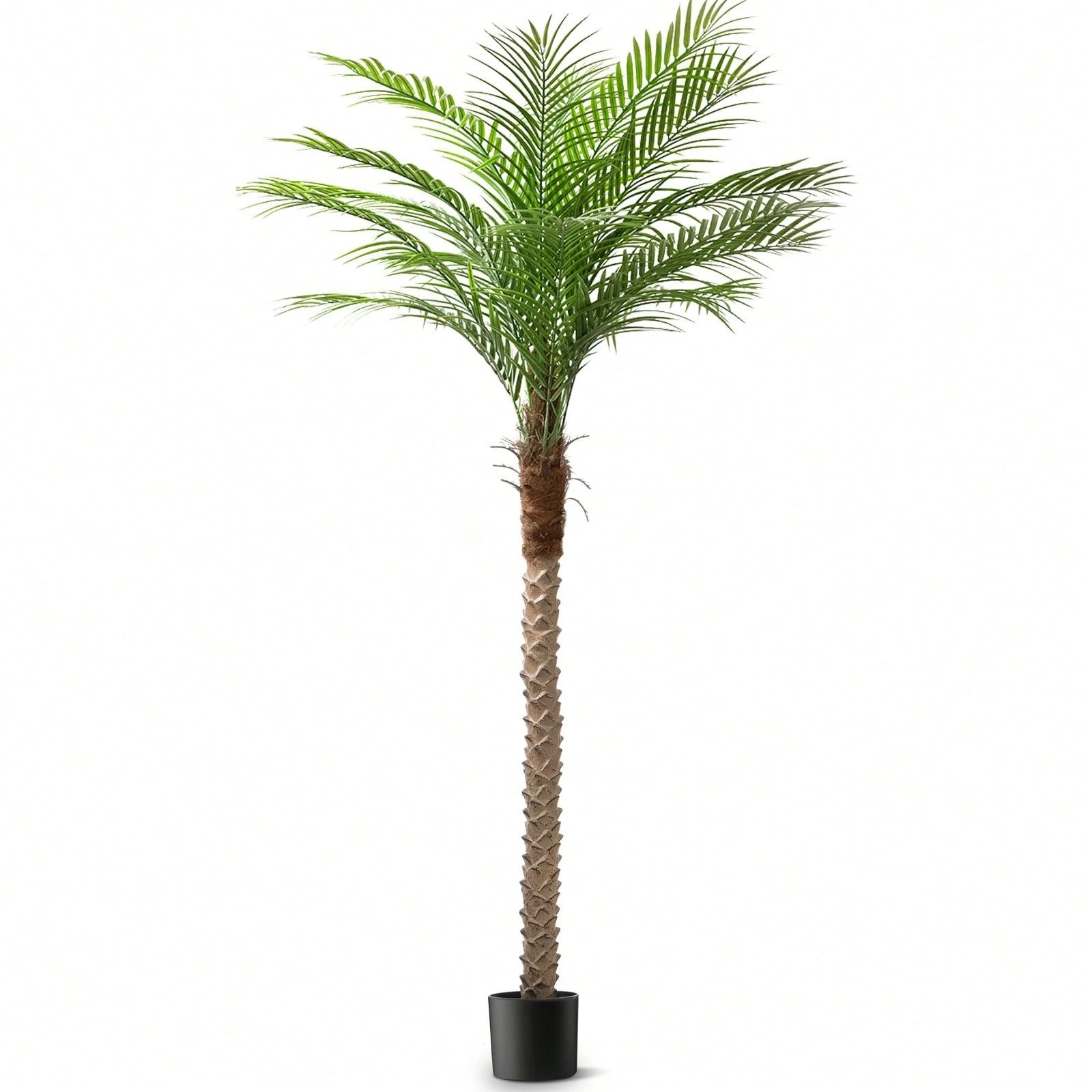 7-9FT Faux Palm Tree Adjustable Leaves Artificial Sago Plant Indoor Patio Decor