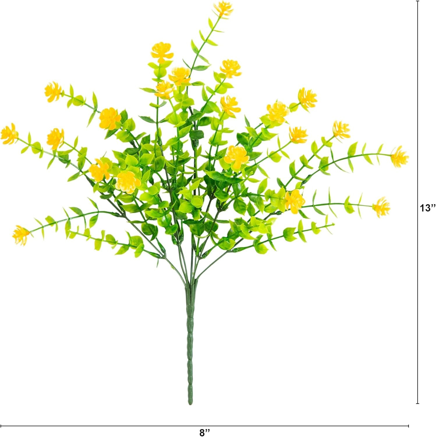 13In. UV Resistant Artificial Flowering Mini Rose Bush (Indoor/Outdoor) – Set of