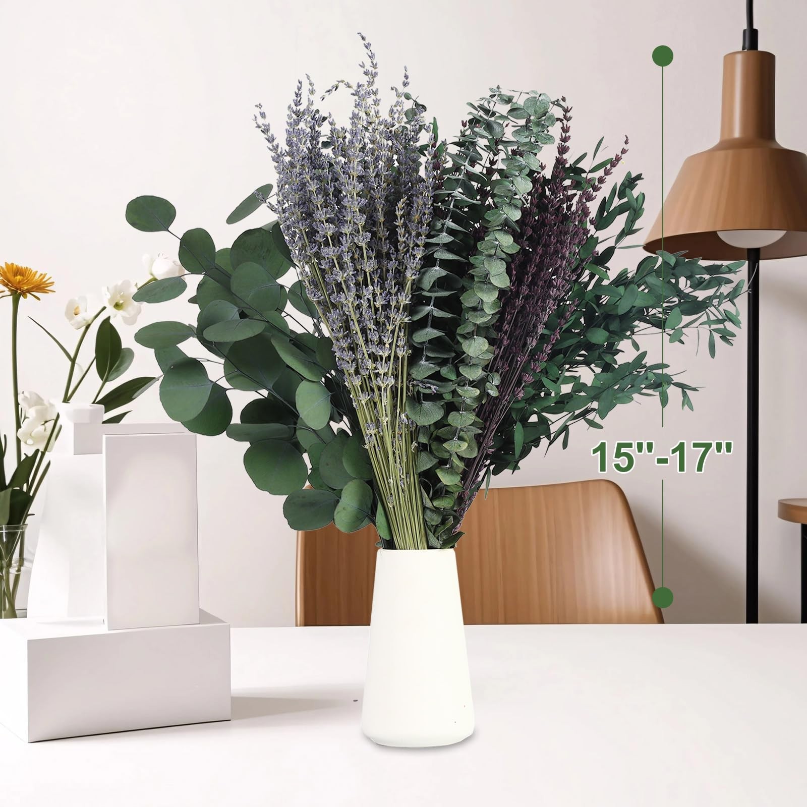 120+ Pcs Mixed Dried Eucalyptus & Lavender Flowers for Shower, Preserved Natu…