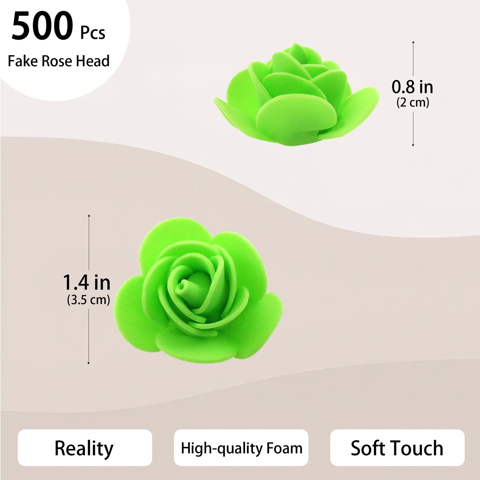 500 Pcs 1.4 Inch Mini Artificial Flowers Head Bulk 5 in 1 Set Faux Foam Fake …