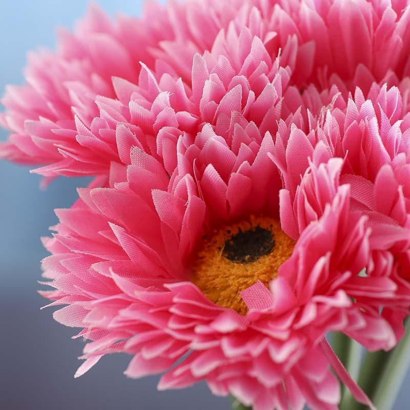 Set of 4 Hot Pink Artificial Aster Mum 10-1/2″ Floral Bundles