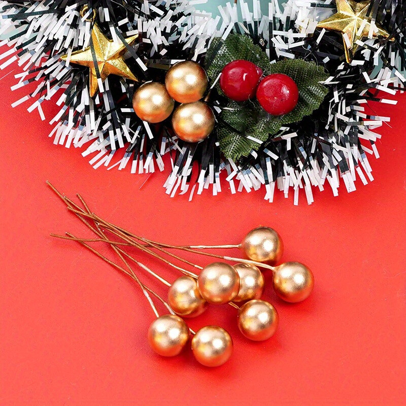 200Pc Artificial Holly Berries 12mm Fake Berries for Christmas Tree Wreath Decor