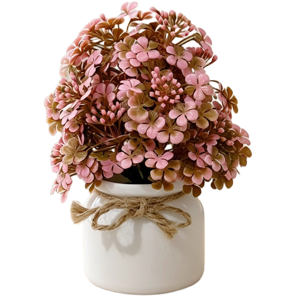 Artificial Orchid Bonsai Decor Plastic Fake Plant 16cm with 14 Lifelike Flowers
