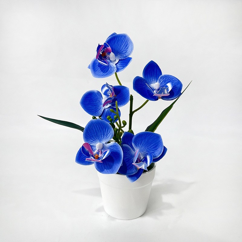 Silk Butterfly Orchid Plant 9.45in Lifelike Petals Glossy Leaves Decor