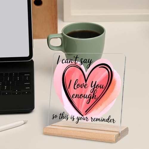 I Love You Gifts for Her Him, I Can’t Say Acrylic Plaque Sign, Valentines Day