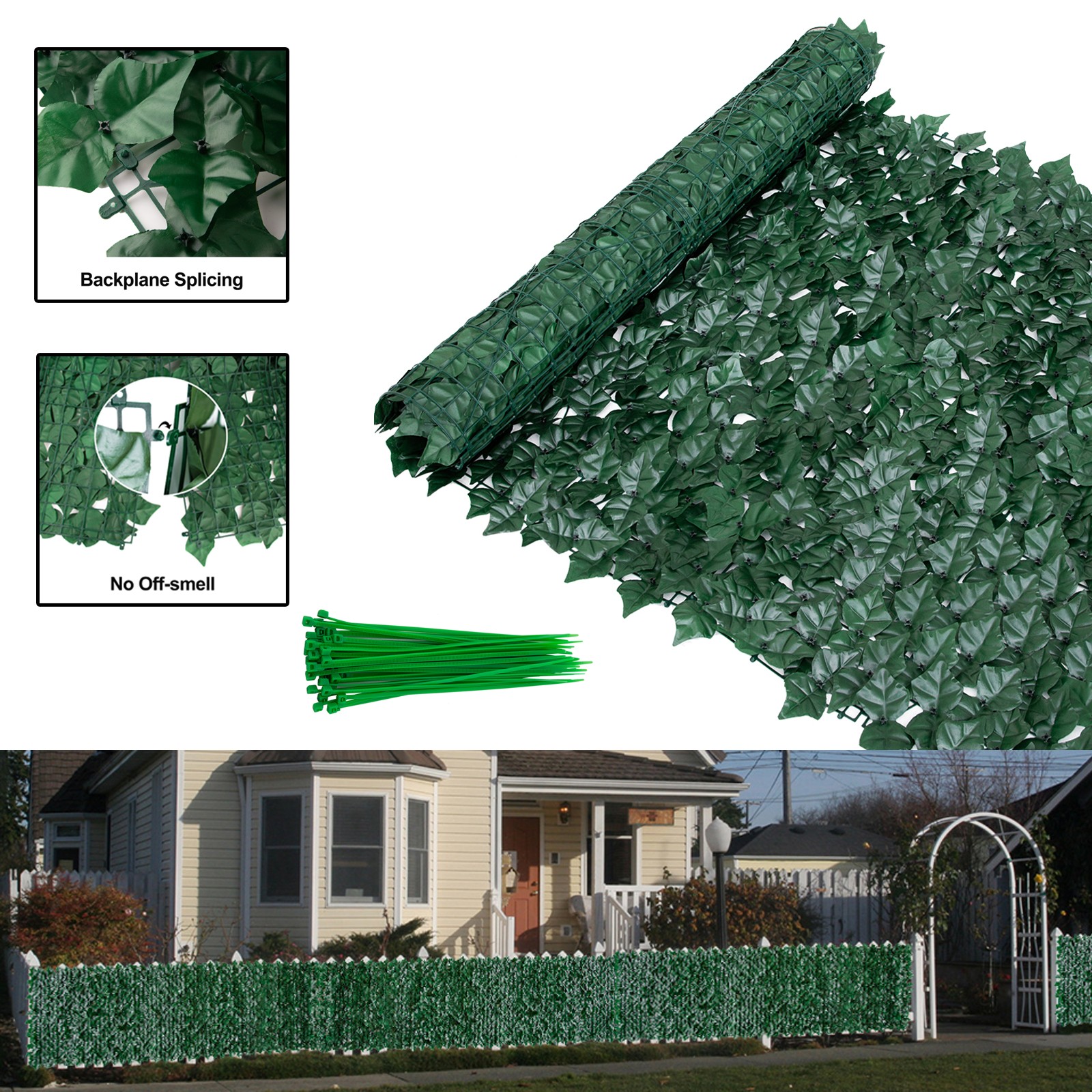39″ x 118″ Artificial Faux Ivy Leaf Privacy Fence Panel Screen Hedge Decor
