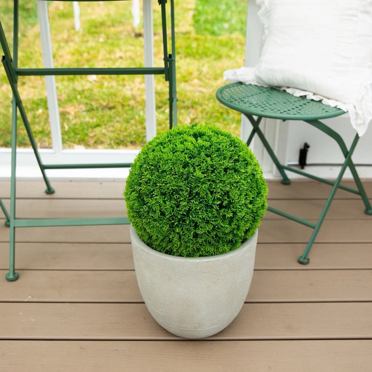 16” UV Resistant Artificial Mediterranean Cypress Topiary Plant Indoor/Outdoor