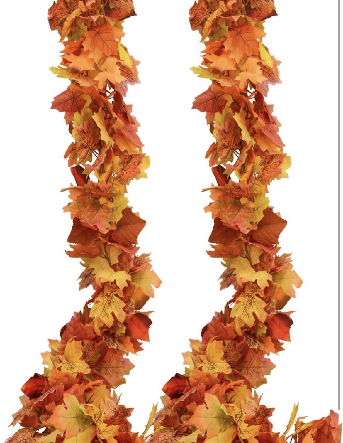 2 Six Foot Fall Maple Leaf Garland Strands For Seasonal Decorating 🍁 New