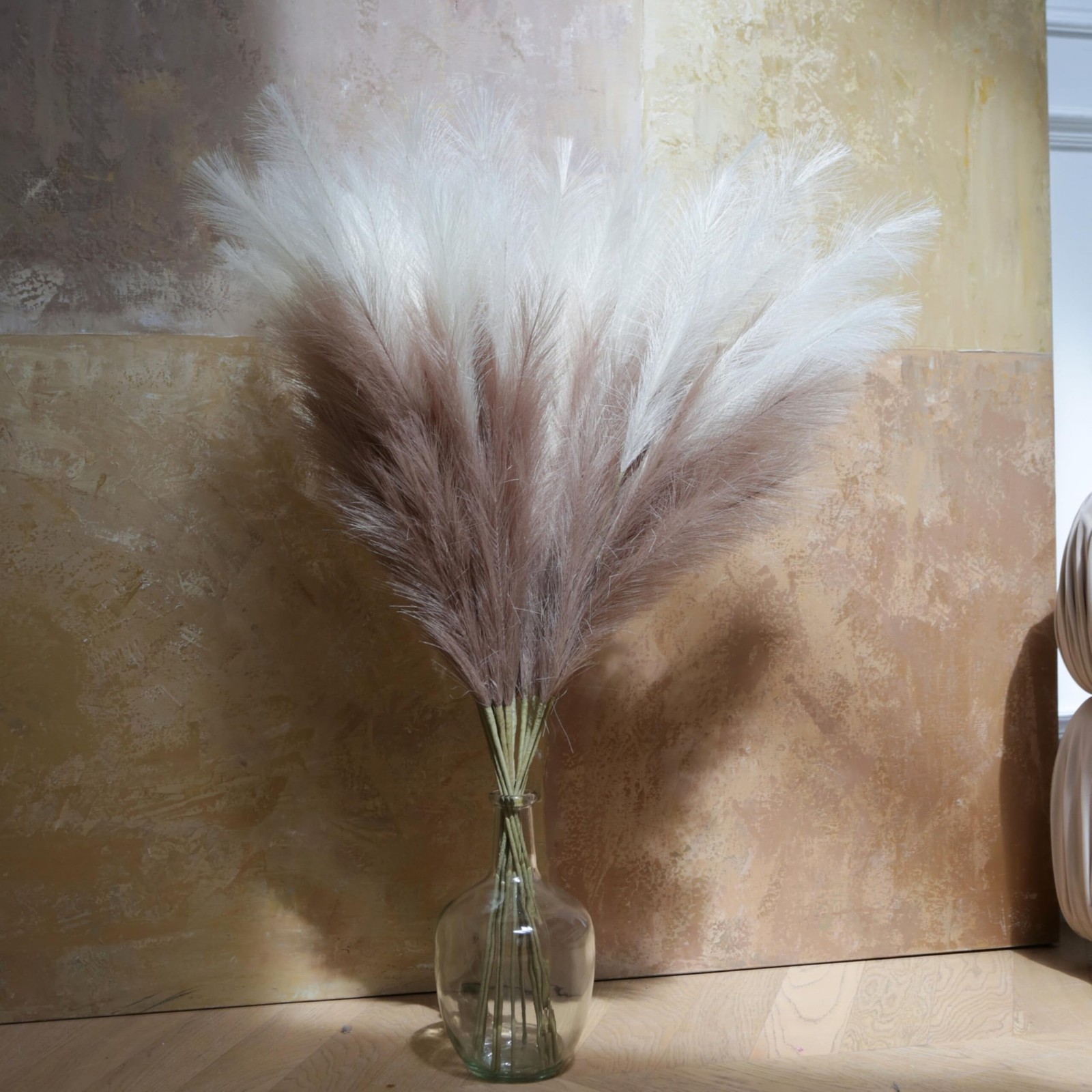 Qubitful Faux Pampas Grass Tall, 9 PCS 43”/ 110 cm Large Fluffy Pampas Grass…