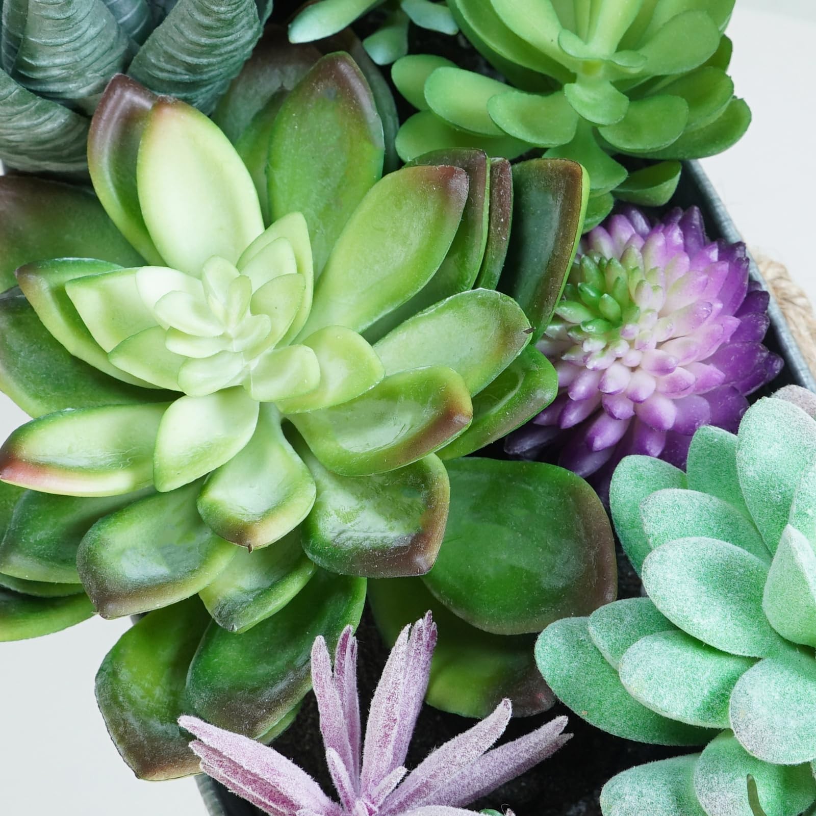 10″ Artificial Succulent Arrangement Centerpiece Fake Succulent Plants in Rus…