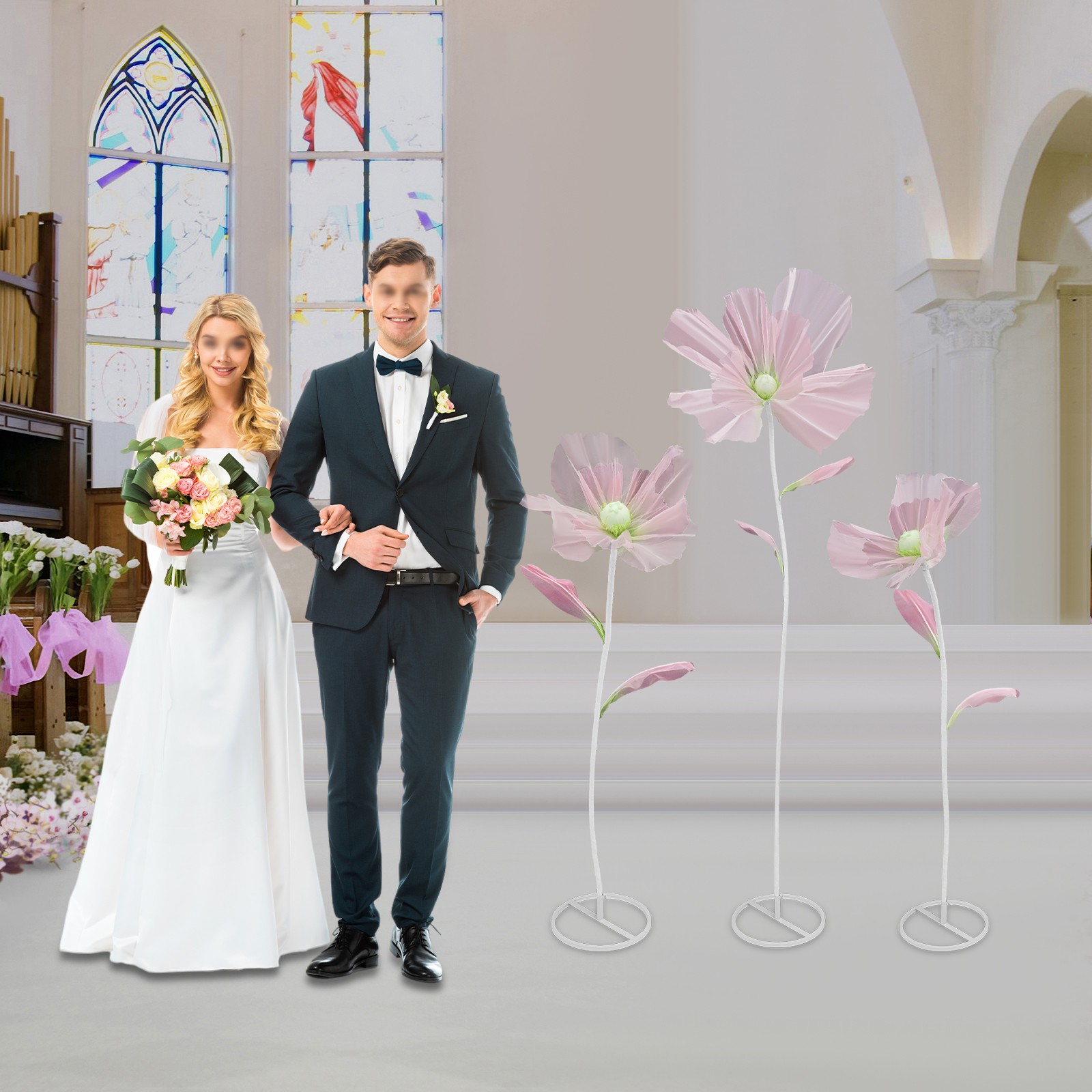 Giant Artificial Flower Decoration for Wedding Background, Artificial Flowers