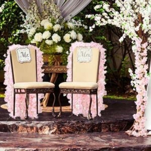 6PC 35.4FT Cherry Blossom Flowers Garland Spring Decoration Artificial Pink