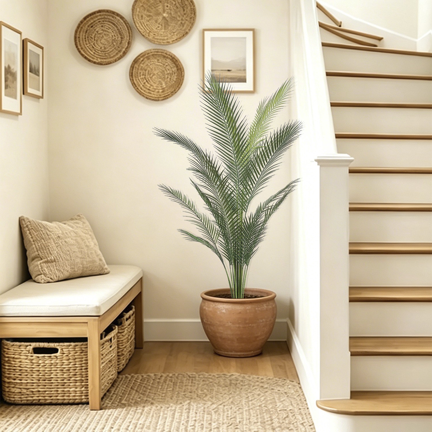 2Pack 5ft Artificial Areca Palm Plant with Black Pot Indoor Balcony Home Decor
