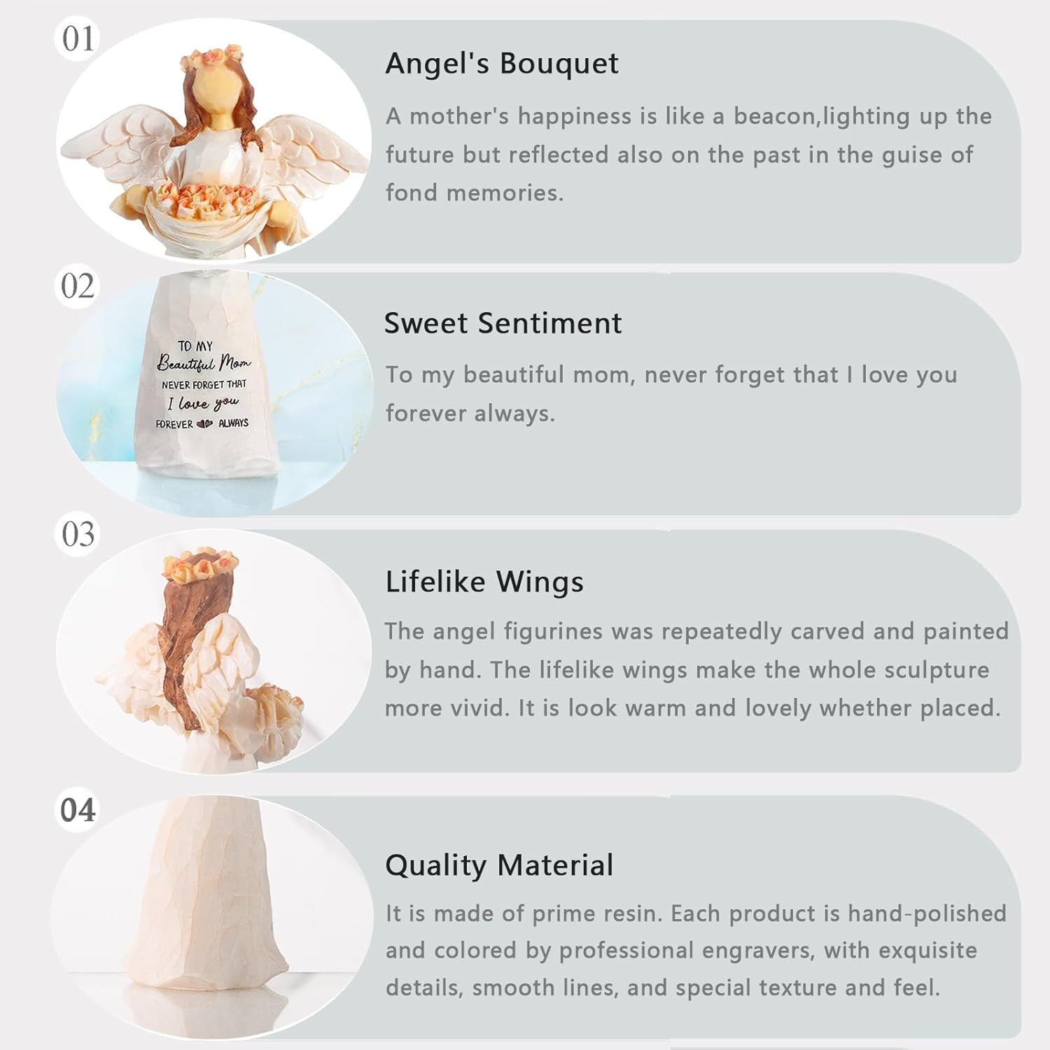 Gifts for Mom 5.12″ Angel Figurine – Sentimental Birthday & Mother’s Day Gift