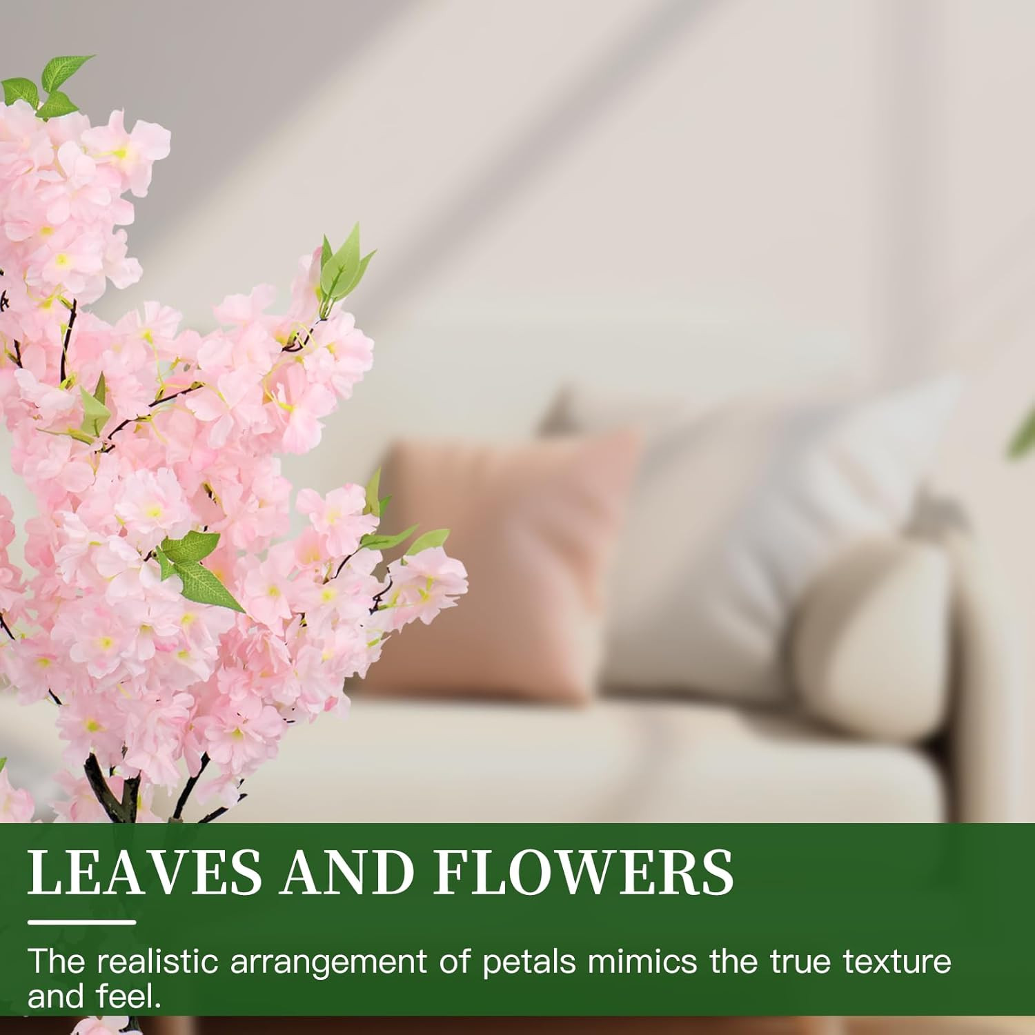 36″ 2 Pack Artificial Cherry Blossom Trees – Faux Pink Sakura Indoor Decor