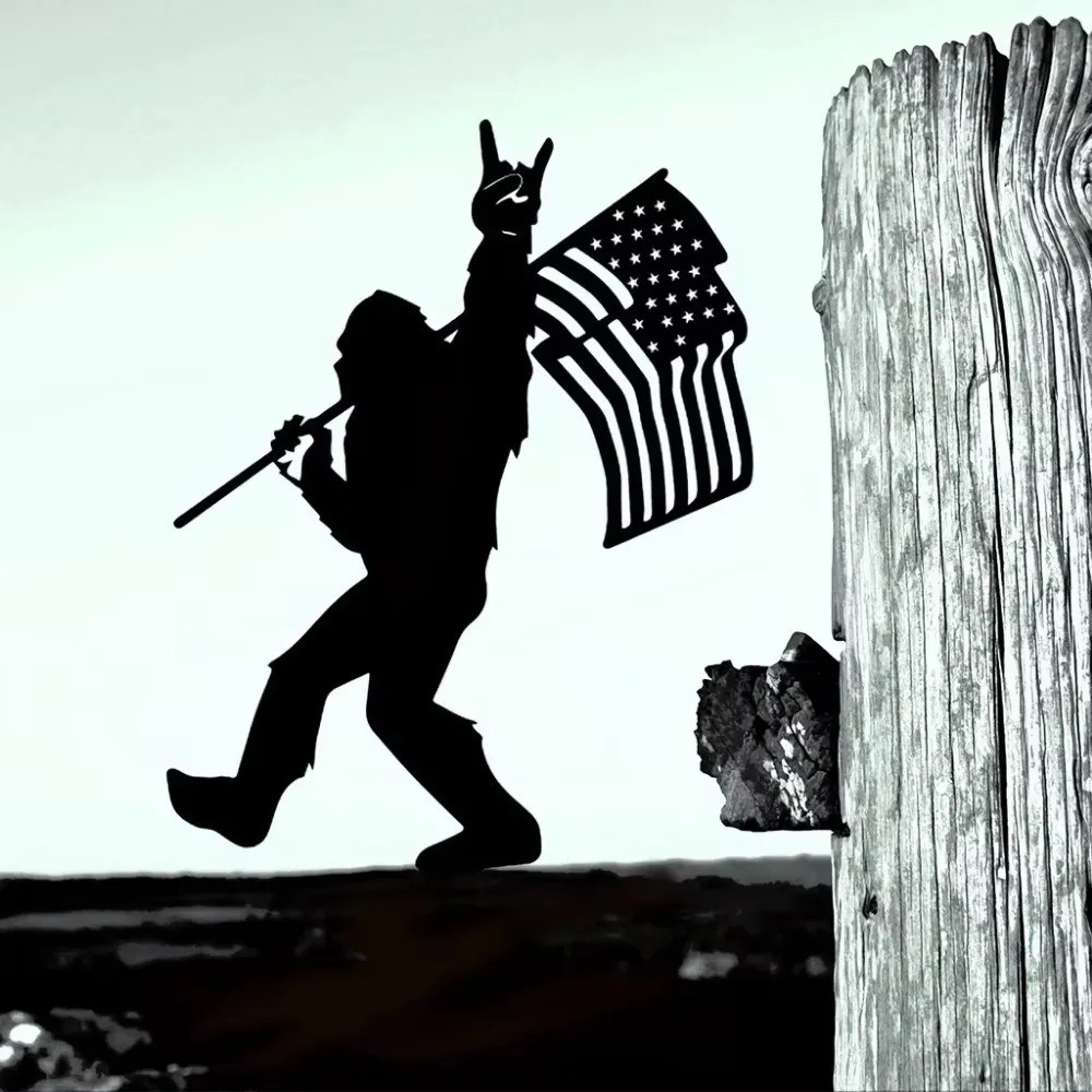 1pc Sasquatch Metal Garden Art – Americana Outdoor Party Decor