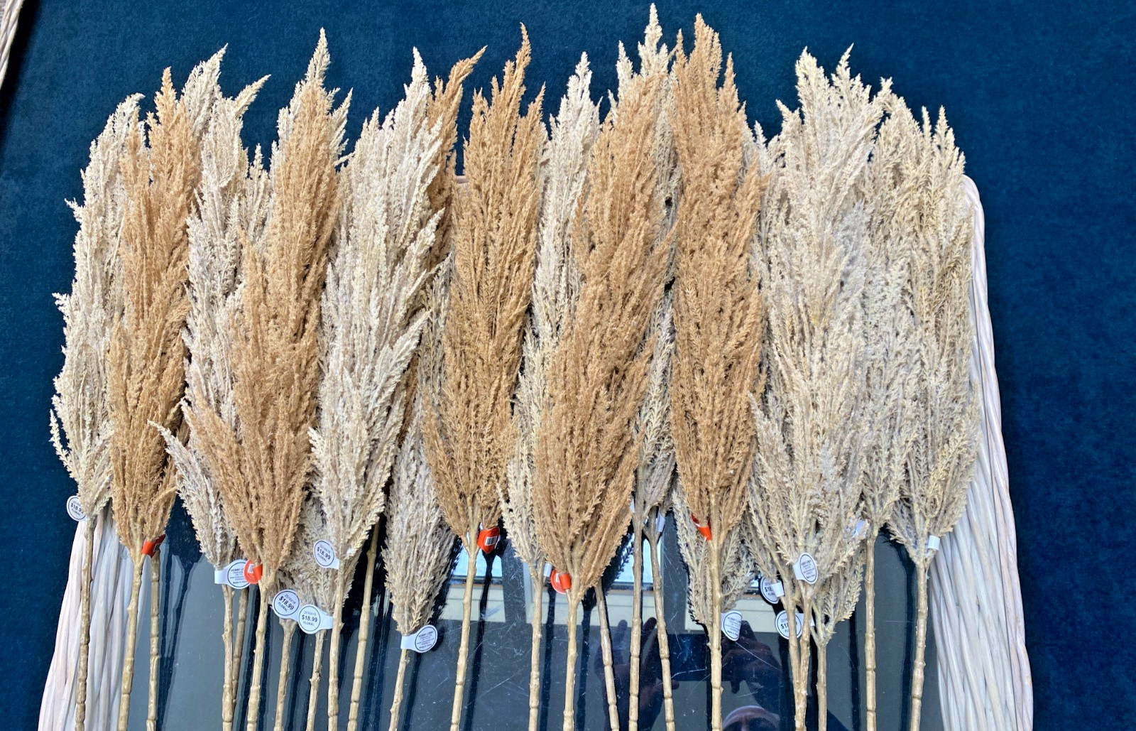 Lot of 30 Faux Pampas Grass Stems Hobby Lobby Tan Brown 45″ Bulk Wedding DIY