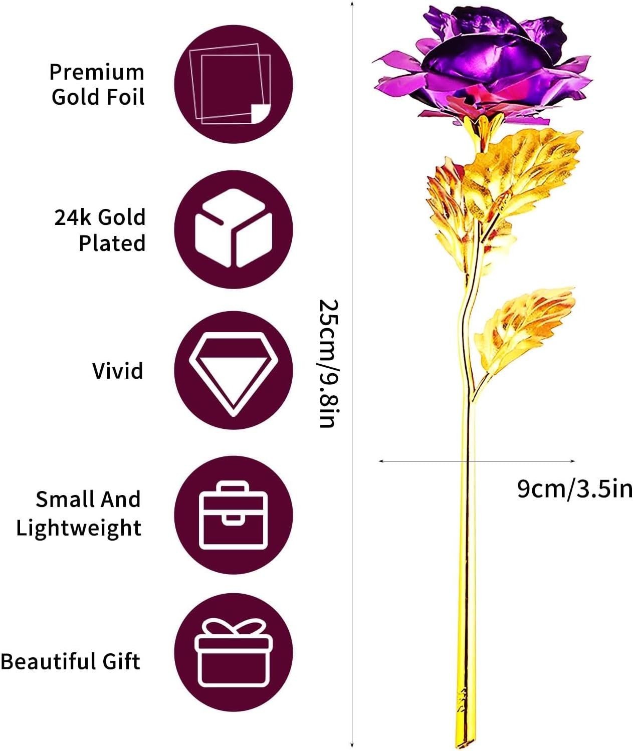 24K Gold Rose Gift with Luxurious Box – Perfect for Her on Special Occasions