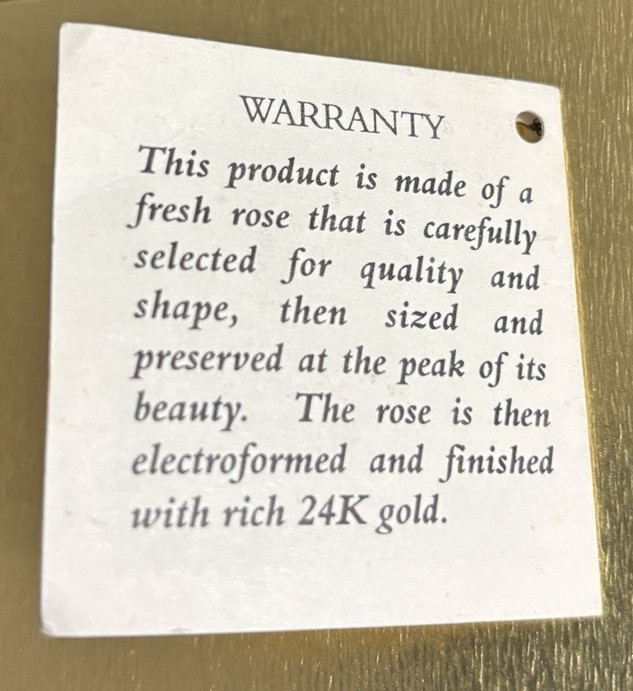 Real Rose Preserved and Dipped in 24K Gold – with Box
