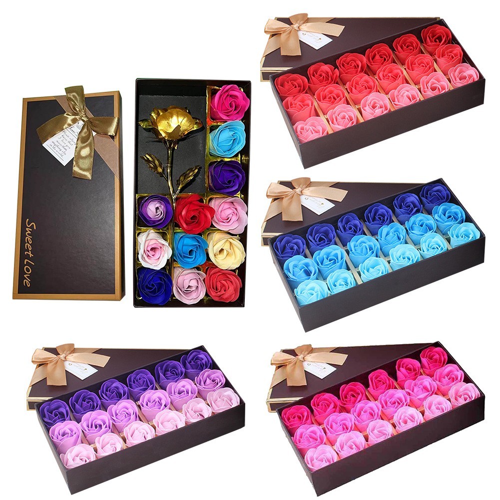 Women’s Day Valentine’s Day Present 18 Roses Soap Flower Present Box New