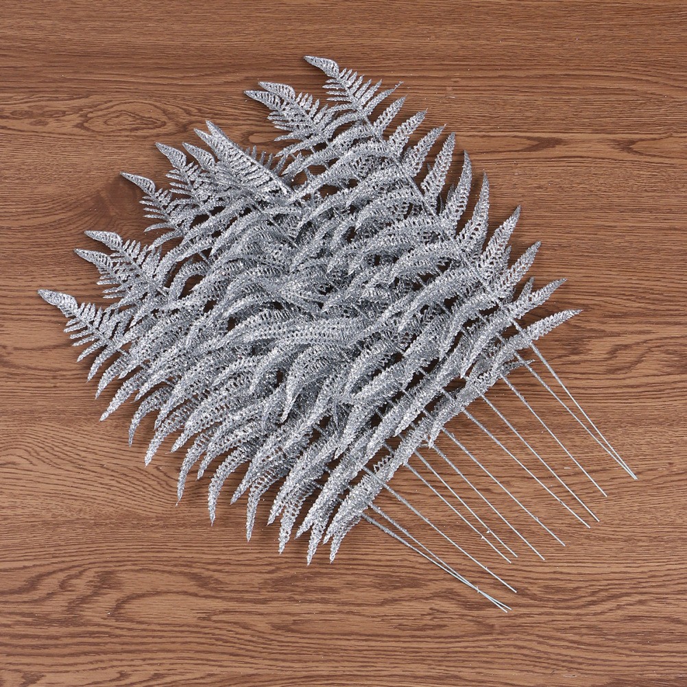 Festive Plants Plastic Silver Homeowners Retailers 12Pcs 16.9×5.5×0.1in