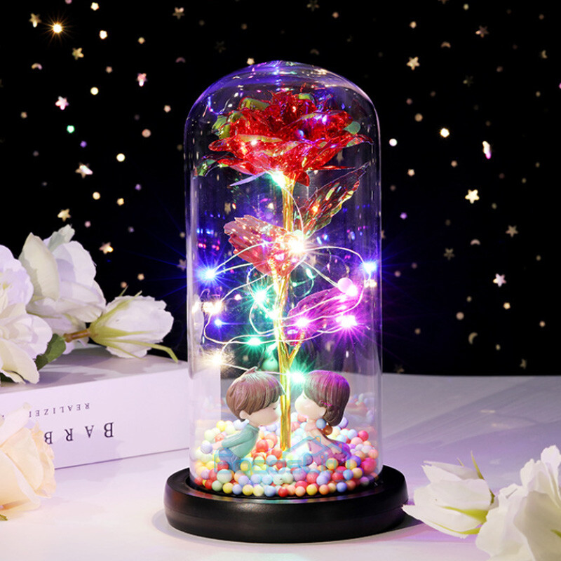 Rose Flower In Glass Gift For Women Wife Her Girlfriend Birthday Valentines Gift