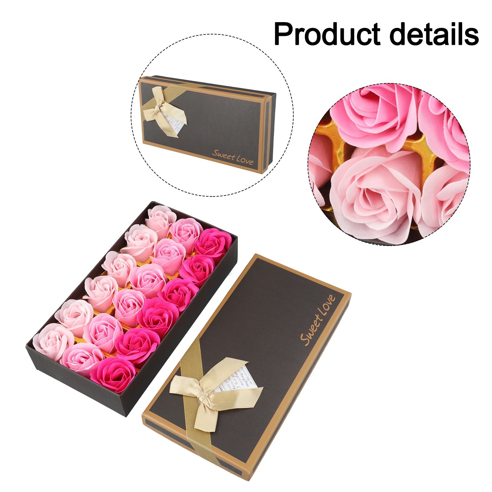 Women’s Day Valentine’s Day Present 18 Roses Soap Flower Present Box New