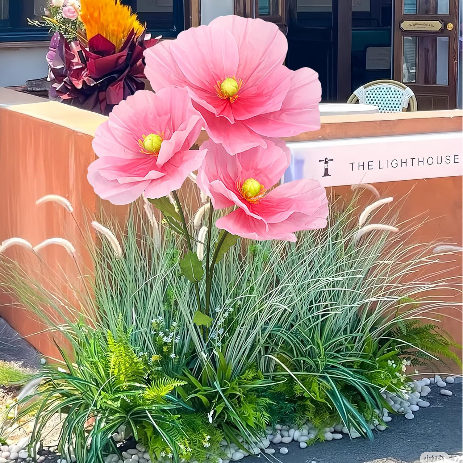 Giant Life Size Artificial Flowers with Stand, Extra Large Paper Flowers for Wed